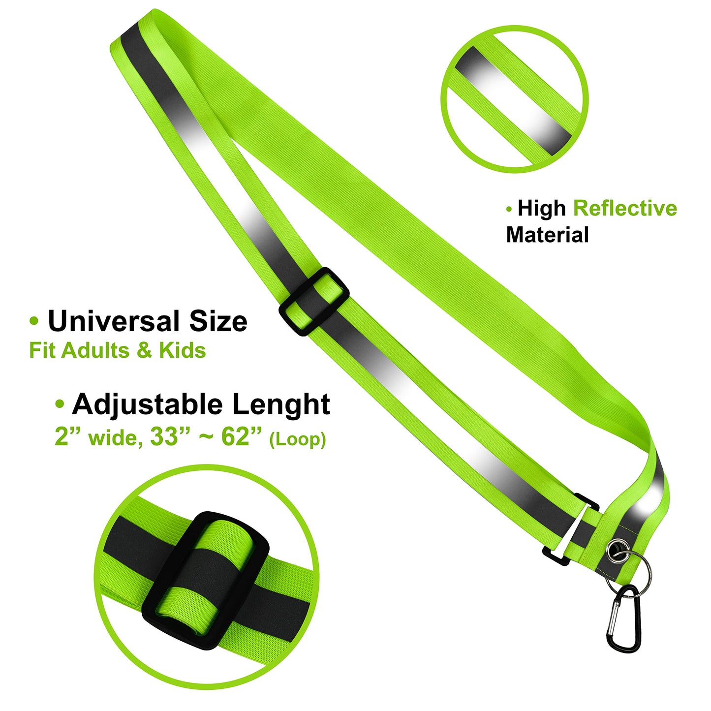 HiVisible | Reflective Sash for Walking at Night Adjustable Safety Sash for Men Women Kids Reflective Belt Sash for Running Walking Biking