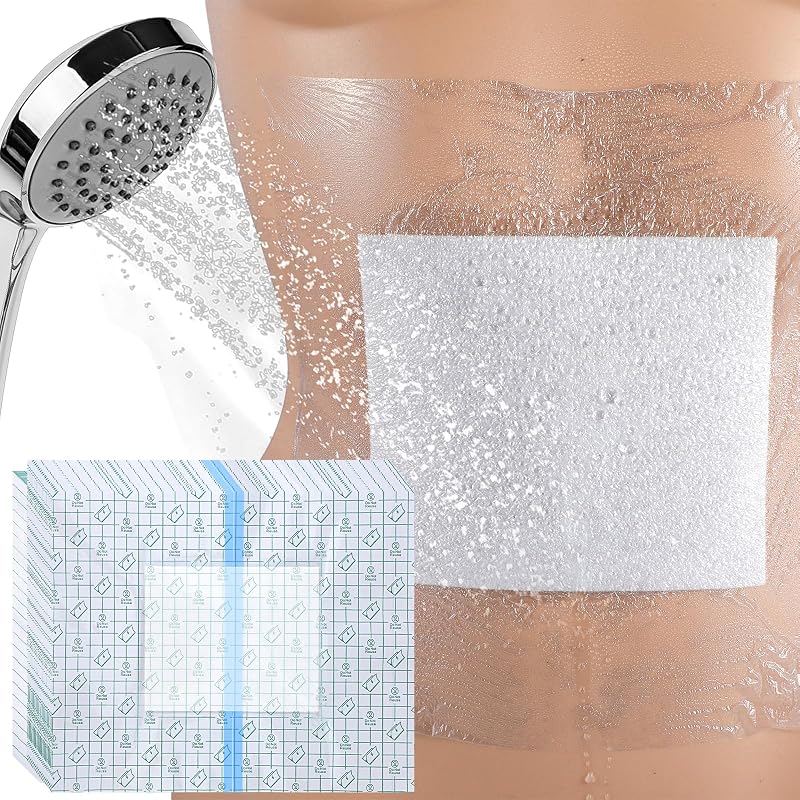 Sibba 10” x 12” Wound Shower Cover Shields – 30 Pcs Transparent Waterproof Ostomy Bag Protectors