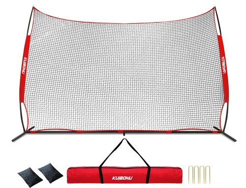 KuiBonu 20x10 Foot Lacrosse Backstop Net, 200 Sq Feet of Protection Barrier Net with Sturdy Steel Frame and Heavy-Duty Netting, for Lacrosse Baseball Soccer Basketball and More