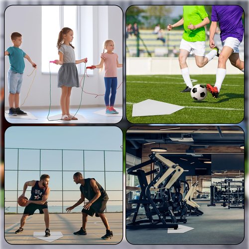 Wettarn 6 Pcs 6/12 Pcs Bulk Home Plate Baseball Softball Rubber Portable Throw Down Home Plate for Gym Teachers, Skill Camp Instructors, Backyard Batting or Pitching Practice Training (White)