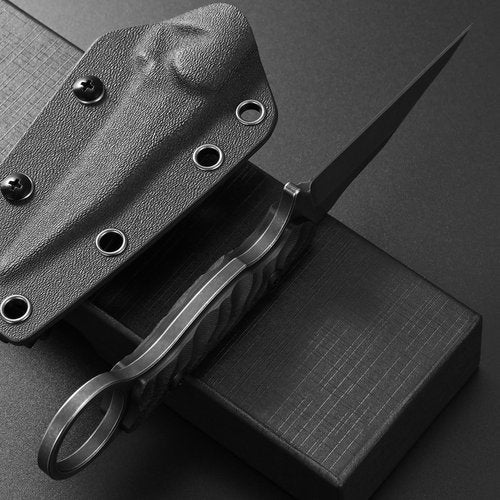Ccanku C1341 Fixed Blade Knife, K110 Black Stonewashed Steel Blade G10 Handle EDC Tool Knife for Outdoor Survival Hiking Camping(Black)