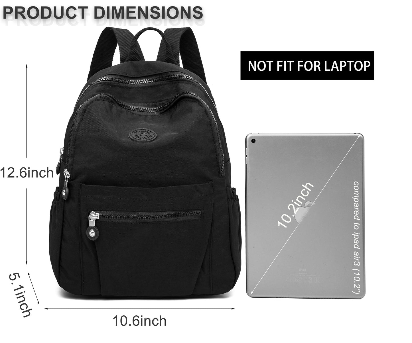 Pealwel Mini Backpack Purse for Women,Small Nylon backpacks for Ladies Backpacks Women Anti Theft Travel Bag (Black)
