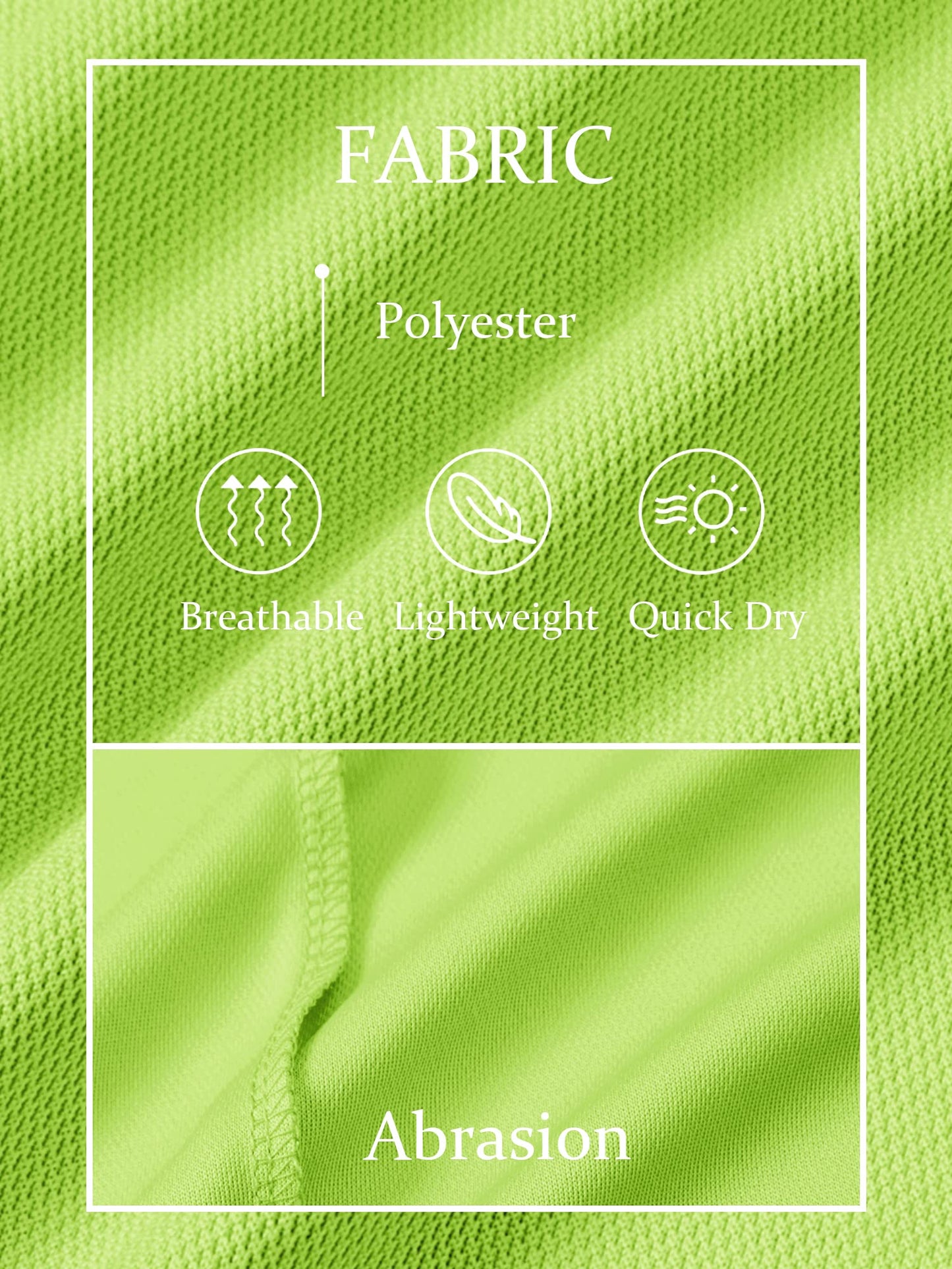 TACVASEN Mens Golf Shirt Dry Fit Mens Polo Shirts Short Sleeve Performance Golf Polos for Men with Collar Work Shirts Neon Green, S