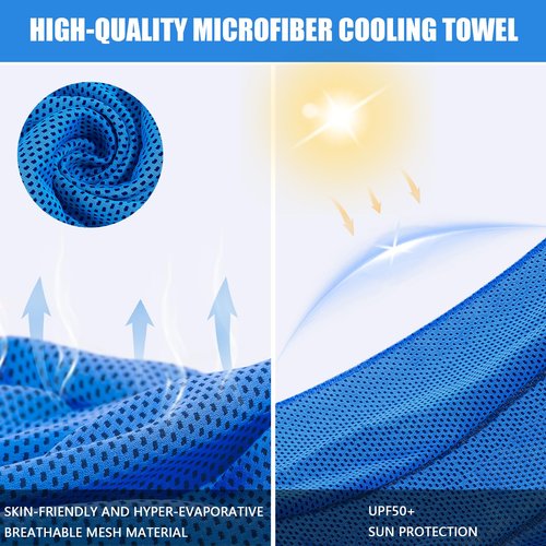 Leuceiy 4 Pack Cooling Towels (40"x12"), Cooling Towels for Neck and Face, Gym Towel for Working Out, Soft Breathable Microfiber Ice Towel for Yoga Sport Running Golf
