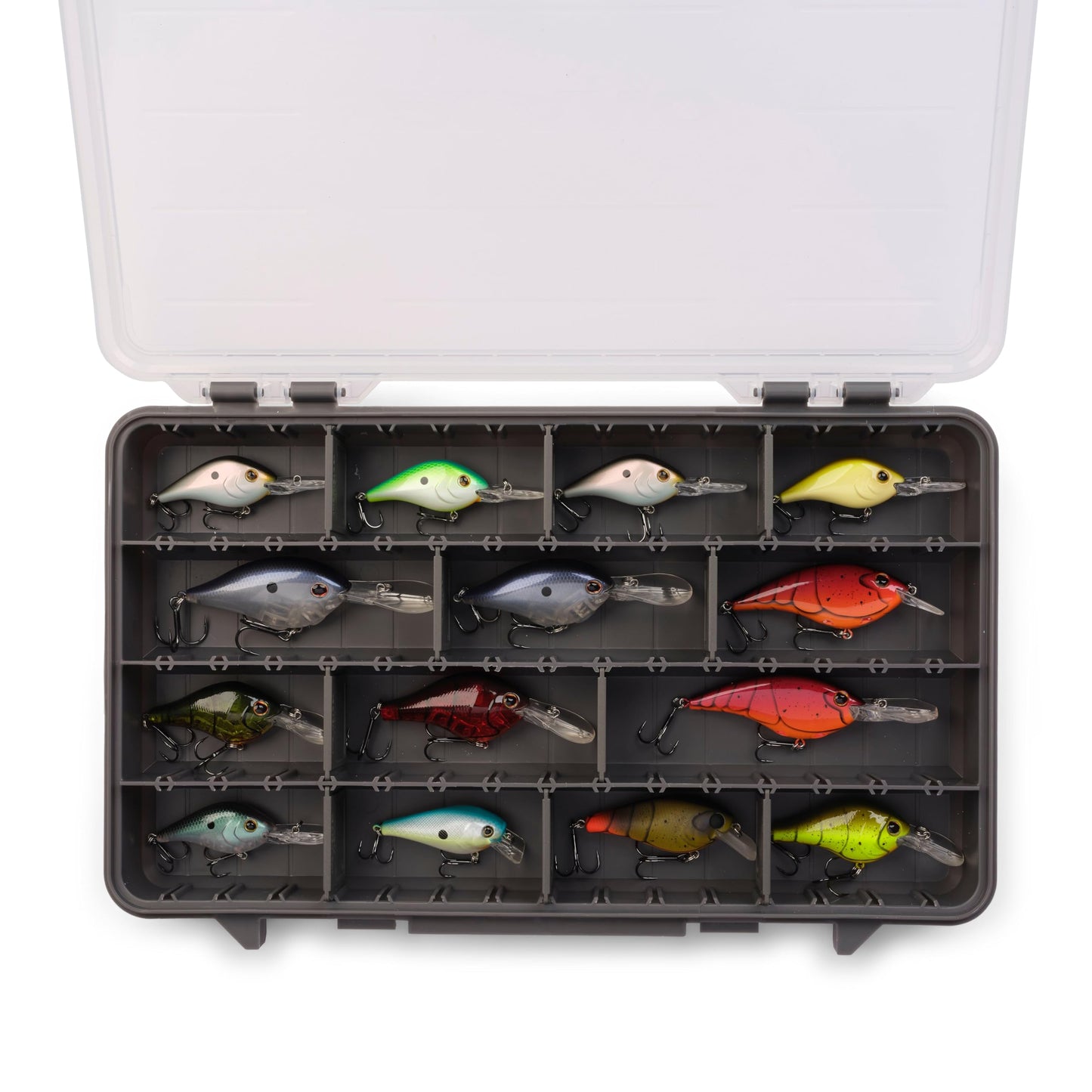 Plano StowAway 3700 Stow Tackle Box, 4 Pack, with Corrosion-Preventive Rustricor, Single Latch Design, Transparent DuraView Lid, Stackable Storage for Fishing Bait, Lures and Gear