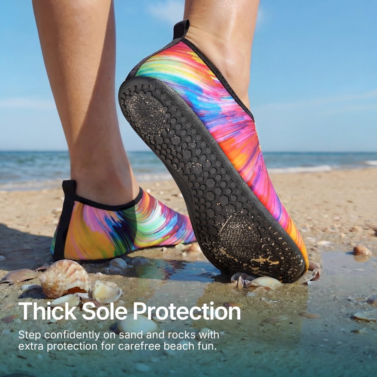 Water Shoes for Women Men Quick-Dry Aqua Socks Swim Beach Barefoot Yoga Exercise Wear Sport Accessories Pool Camping Must Haves Adult Youth Size 7-8Women/6-7Men