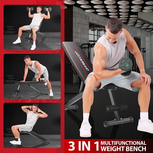 OPPSDECOR Weight Bench for Home Gym, 660LBS Fast Foldable Workout Bench Press for Home Gym Full Body Strength Training, 8 Adjustable Backrests Incline/Flat/Decline Sit up Bench