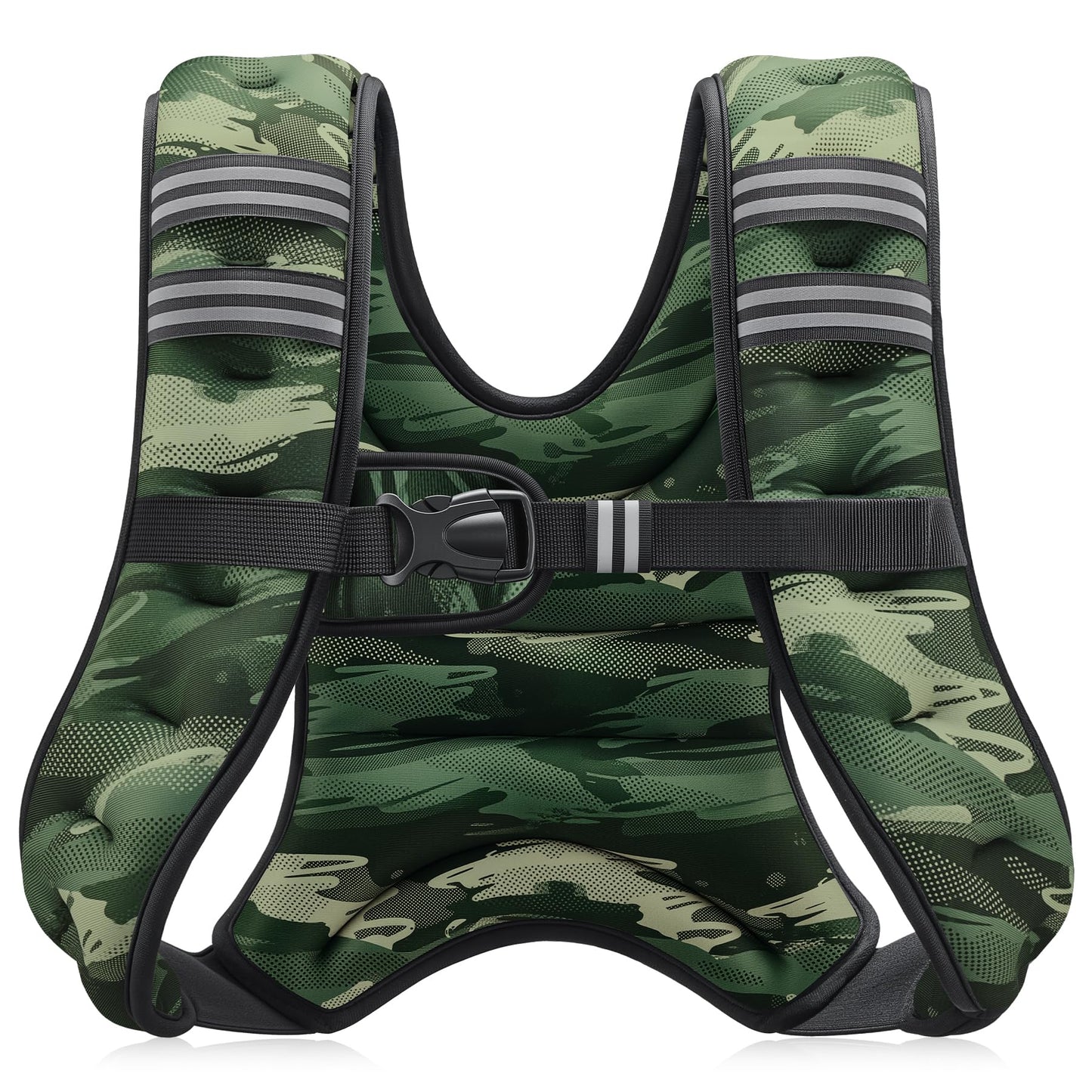 ZELUS Weighted Vest, 6lb/8lb/12lb/16lb/20lb/25lb/30lb Weight Vest for Men Women with Storage Pocket & Reflective Strips for Workout Strength Training Running Muscle Building, Forest Green Camo (8 lb)