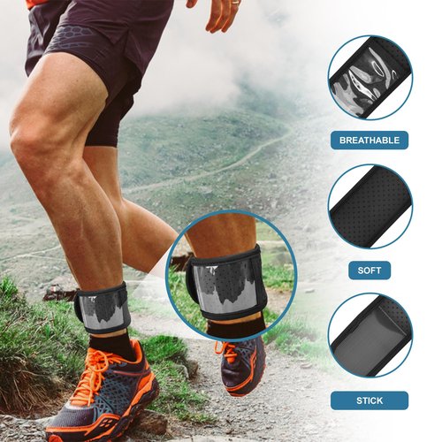 SimplyWalk Ankle Band(Size X-Large) for Large Fitness Pedometer, (Counter NOT Included) Soft Wear Ankle Band with Transparent Pouch for Step Counter (Pedometer Not Included) (Black)