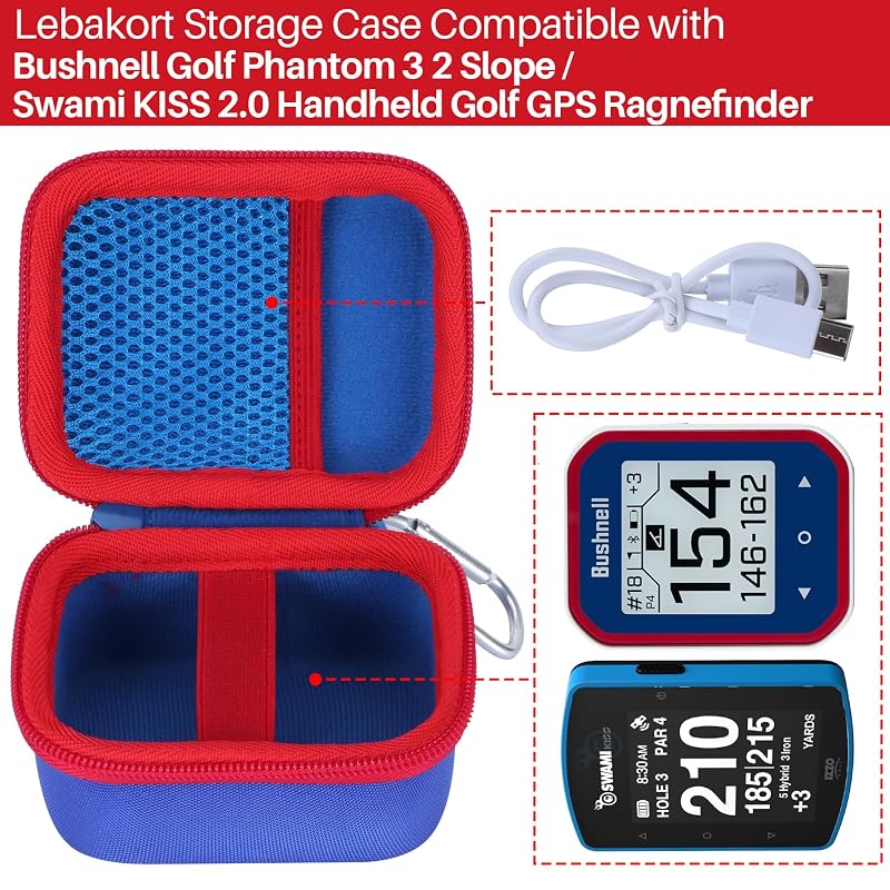 Golf GPS Case for Bushnell Phantom 3 & Izzo Swami Kiss 2.0 – Blue + Red Variation