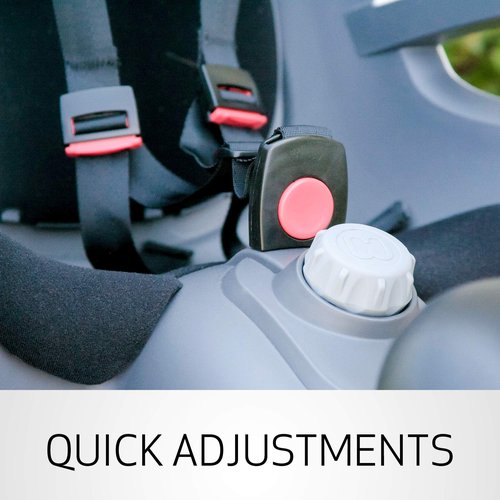 Hamax Caress Rear Child Bike Seat - Frame Mount, Ultra-Shock Absorbing, Adjustable to Fit Kids (Baby-Toddler) 9 mo-48.5lb. (Grey/Red)