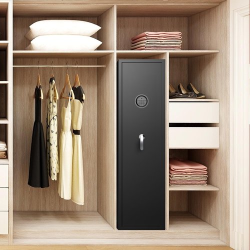 Marcree 10-12 Rifle Safe,Gun Safe for Rifles and Pistols with Fingerprints, Keys and Password, All Metal Gun Cabinet for Home, Gun Safe Biometric with Led Lights, No Assembly Required,Quick Access