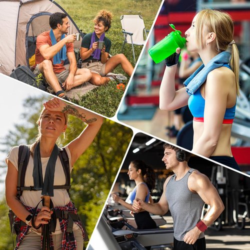 PATIKIL Cooling Towel 40"x12", 4Pcs Ice Towel for Neck and Face, Soft Breathable Chilly Sweat Absorbing for Yoga Sports Camping Fitness Running Golf, Light Gray