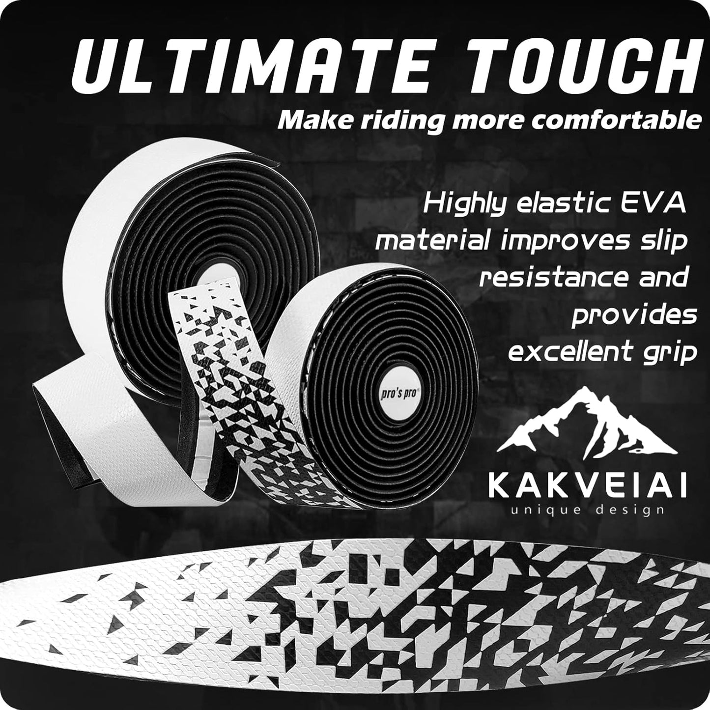 2pcs Bicycle Bar Tape, Bike Handlebar Tape, Road Bicycle Handlebar Tape, Cycling Grip Tape, with 4pcs Handlebar End Plugs, Soft Comfortable, Wear Resistant, Black