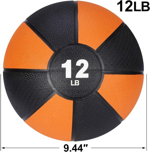 DUNBE Pro Workout Weighted Easy Grip Medicine Ball Body Balance Sport Equipment 12lbs