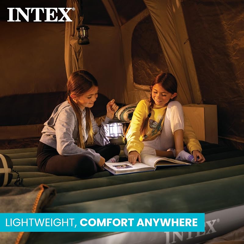 Intex Dura-Beam Downy 10" Queen Air Mattress with Built-In Foot Pump - Variation 1+Queen