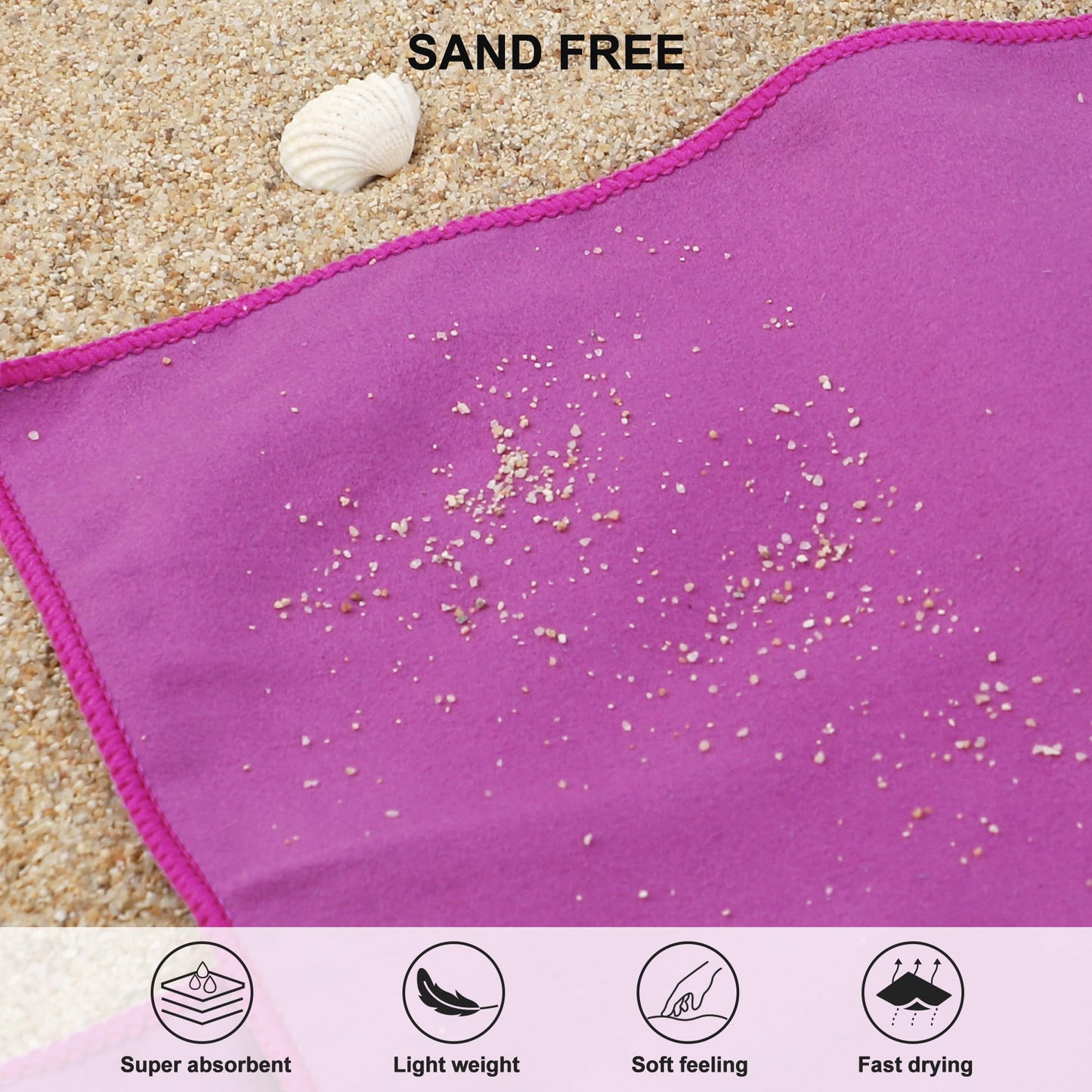 Rainleaf Microfiber Towel Quick Dry Camping & Travel & Gym Towel. Compact