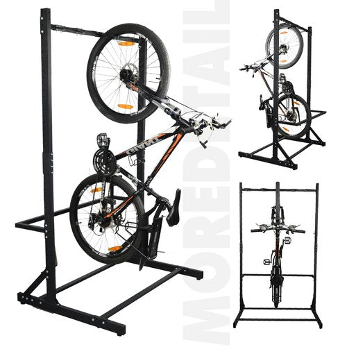 Freestanding 5 Bike Storage Rack for Garage, Hold Multiple Bicycles, Mountain Bikes, Road Bikes, Kids’ Bicycles and E-Bikes
