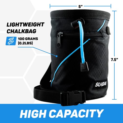 Chalk Bag for Rock Climbing - Gifts, Gear & Accessories - Weight Lifting, Gym, Bouldering, Disc Golf, Wall Climbing