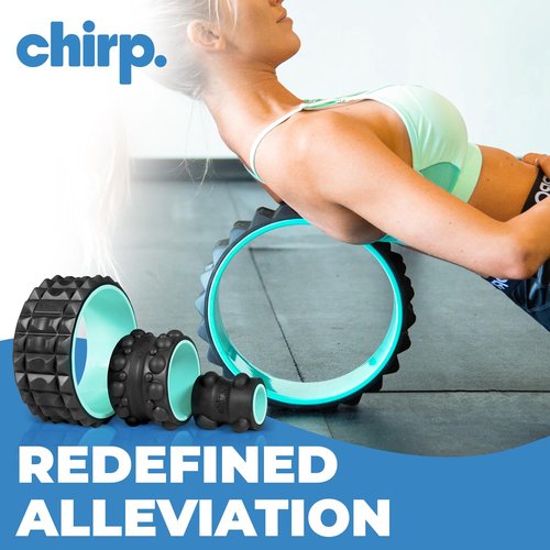 Chirp Wheel XR 3P Massage Roller Set - 10” Acupressure, 6” Knot-Kneading Thumb, 4” Neck & Headache Tension Relief, High Density Foam Massage Rollers for Back & Neck Pain, 500lbs Capacity, Mint