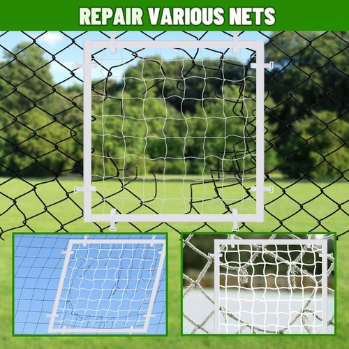 VioraWhite Patch A Net Soccer Goal Repair Kit 3ft x 3ft Soccer Goal Net Hole Replacement Patch for All Sport Nets Quick Field Fixes