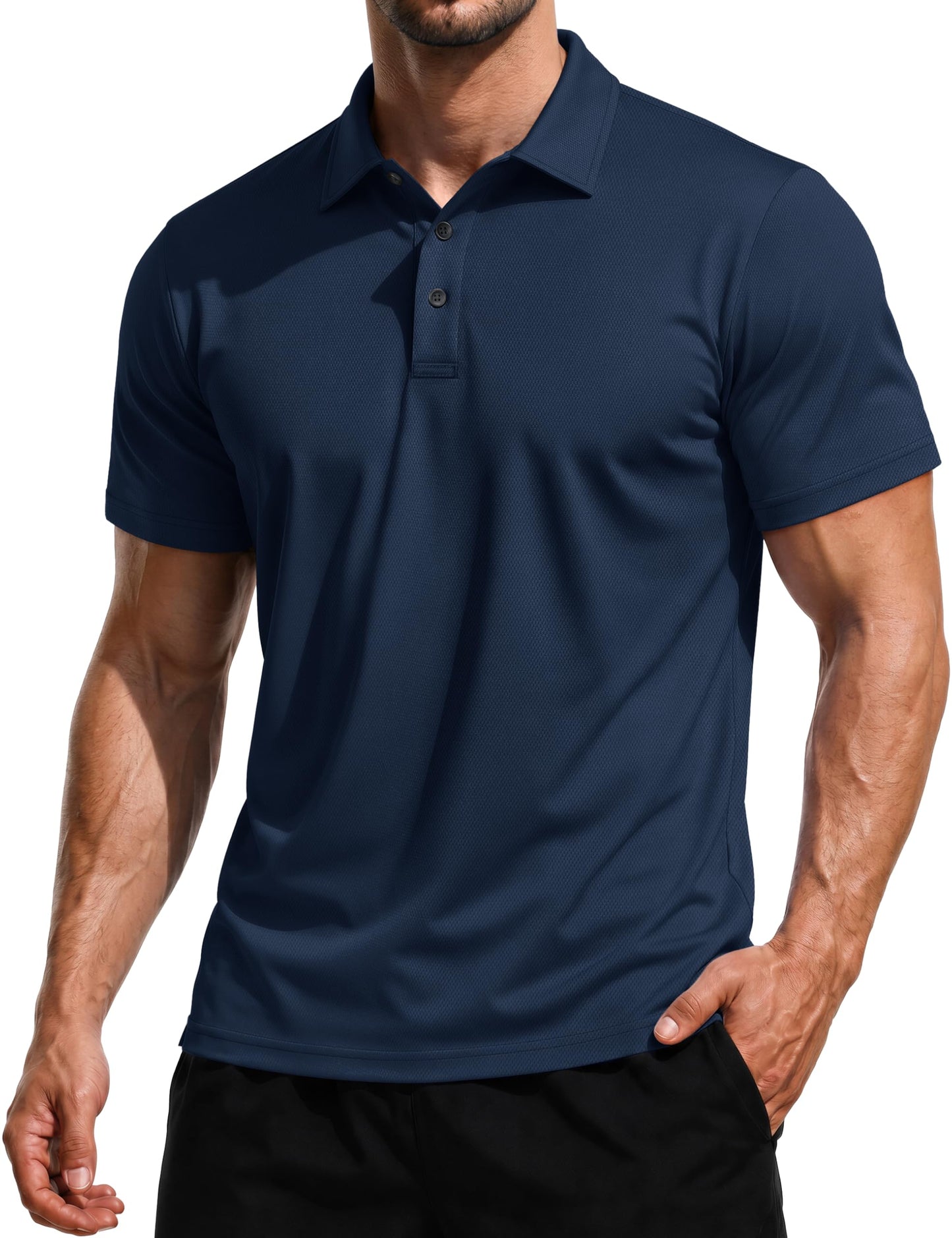 MAGCOMSEN Mens Polo Shirts Short Sleeve Dry Fit Breathable Performance Golf Polos Casual Business Collared Shirt Men