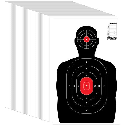 TRX Targets - 50 Pack Paper Shooting Target, Range, Qualification, Practice, Archery, Pistol, or Rifle (14x22 inch) Made in America