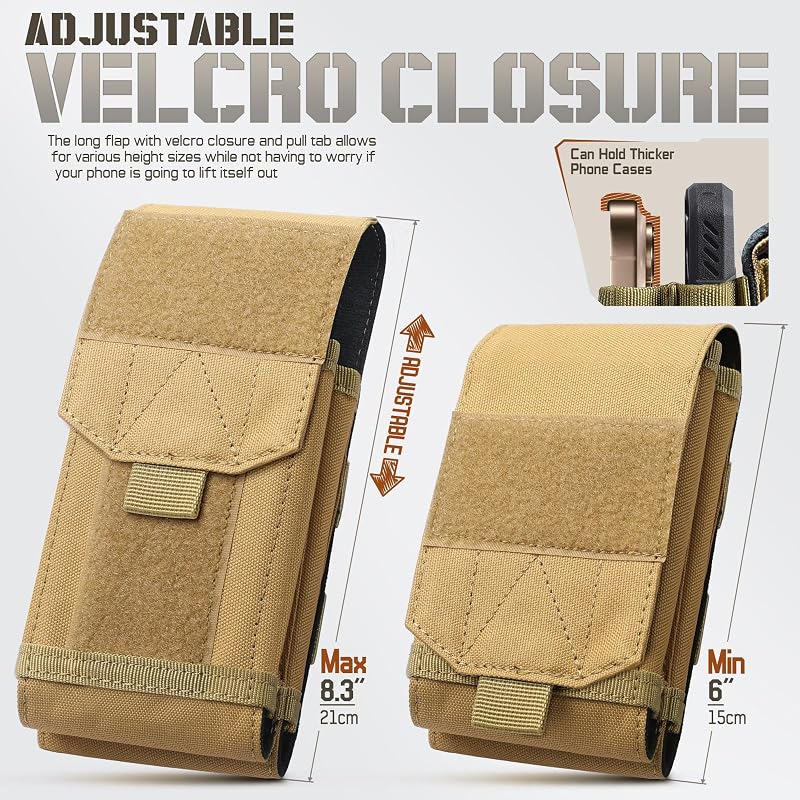Universal Phone Pouch with MOLLE Attachment - Khaki
