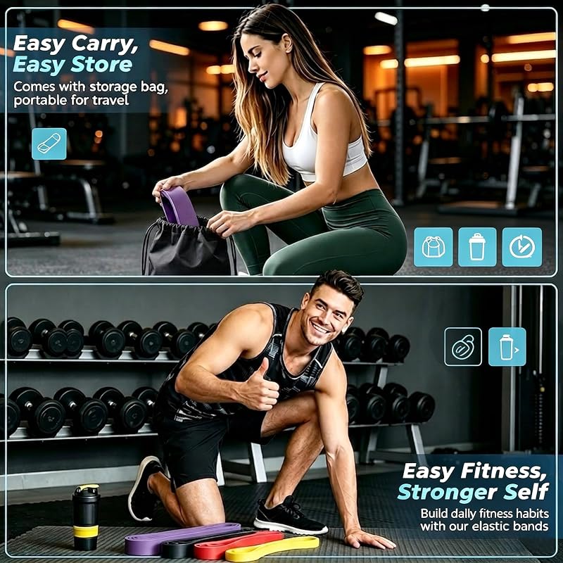 Resistance Bands for Working Out - 4-Level Pull Up Assistance Bands (4PCS)