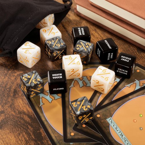Flvdierd 48 Pieces MTG Counter Token Dice Counters Marble Keyword Counters life Counter Tokens Dice Buff Tokens Compatible with Magic Card Game Accessories CCG Creature Stats (Classic, 48)