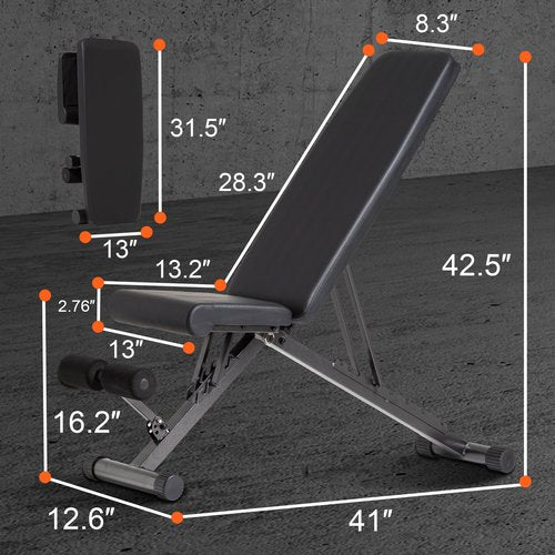 BARWING Adjustable Weight Bench for Home Gym,700LBS Foldable Incline Bench for Full Body Workout Easy Assembly Training Decline Bench