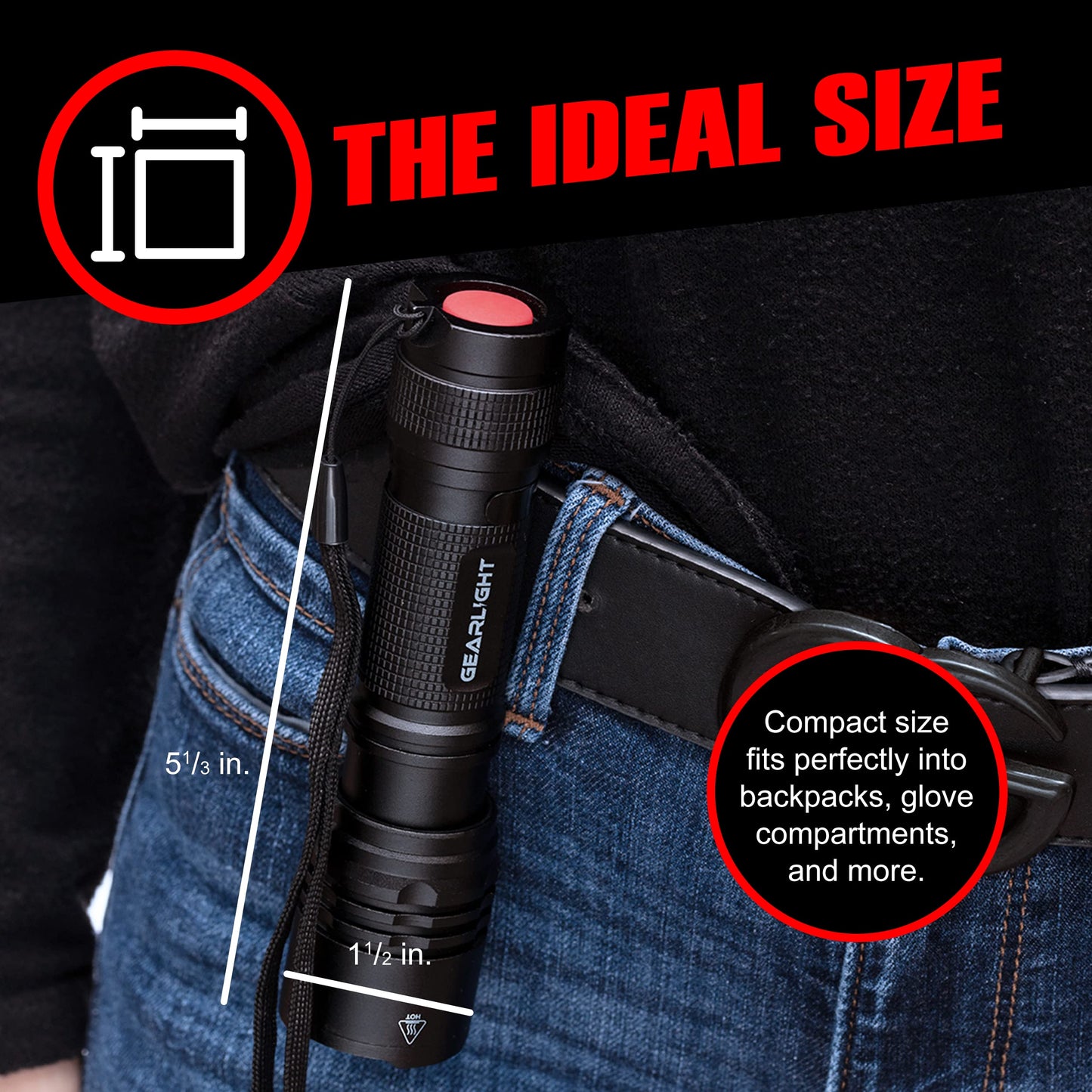 GearLight LED Tactical Flashlights High Lumens - Mini Flashlights for EDC Carry - Compact Powerful Emergency Flashlight Made from Military-Grade Aluminum - Drop Resistant and Water Resistant