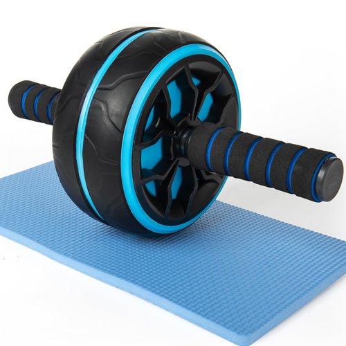 Ab Roller Wheel,Ab Workout Equipment,Home Gym Equipment for Abdominal & Core Strength Training,Wider Ab Machine with Knee Pad Accessories,No Noise Ab Wheel for Men & Women Abdominal（Bule)