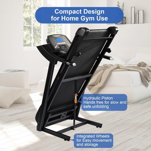 ZRNONAOZ Treadmill with 15% Auto Incline for Home, 20" Wide Running Machine, 4.0HP Folding Electric Treadmill Up to 10 MPH Speed with 25 Programs and Bluetooth Speaker, 350 LBS Capacity