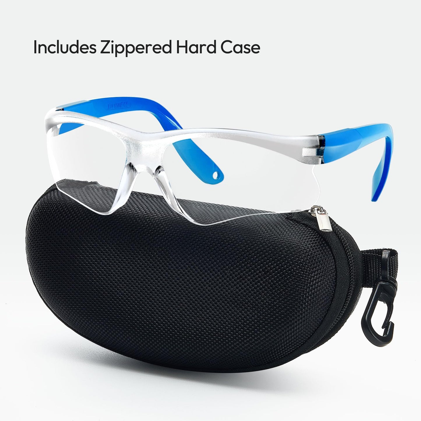 LaneTop Shooting Glasses for Youth & Small Face Adults - Anti-Fog, UV Protection, Adjustable Arms - ANSI Z87.1 Certified Safety Glasses for Shooting Range- Clear Lens
