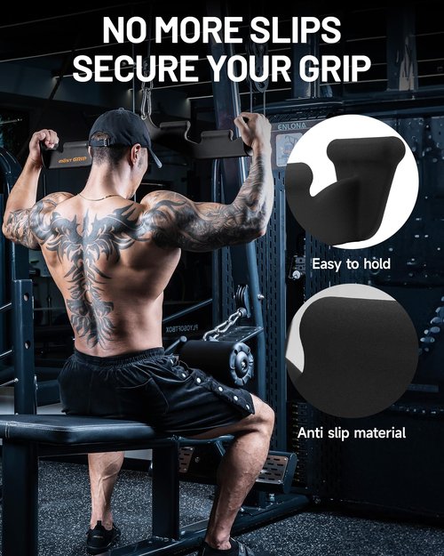 MOST GRIP LAT Pull Down Bar with 6 Ergonomic Handles, Neutral Grip LAT Pulldown Attachments for Whole Back Training, Wide Grip LAT Pulldown Bars for Home Gym Cable