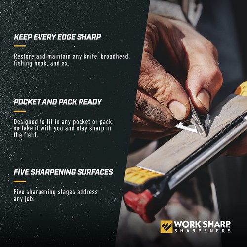 Work Sharp Guided Field Sharpener, Compact Travel Knife Sharpener Tool