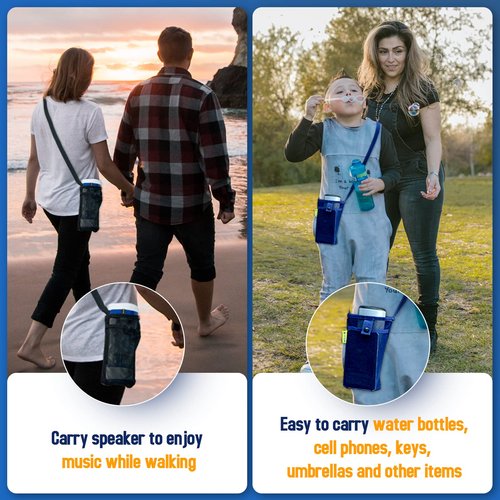 MZTUE 2-Pcs Water Bottle Holder with Strap, Premium Easy Clean, Light Water Bottle Carrier Bag with Pocket for Hiking, Walking, Travel