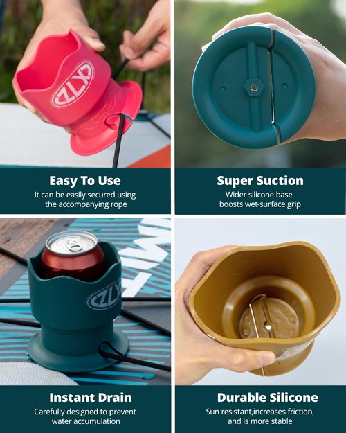 ZLX Cup Paddle Board Kayak Cup Holder, Stand Up Paddle Board Cup Holder Paddleboard Accessories Surfboards, Canoes Kayak Holder for Types of Cup Bottle Drink
