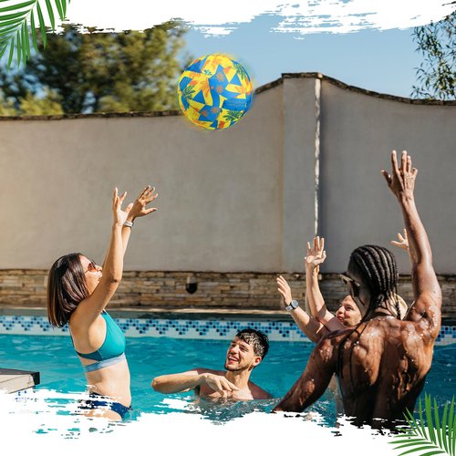 Soulchen 1 Pack 8.5 Inch Waterproof Water Volleyball for Pool with Pump All-Purpose Soft Beach Volleyball for Teens Adults Swimming Pool Game Toys and Accessories Outdoor and Indoor