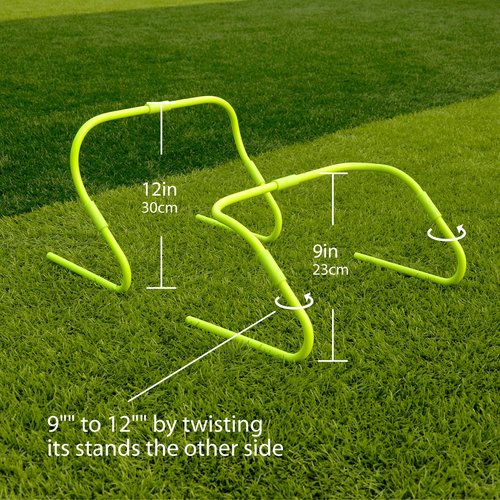 CAIKEI Agility Speed Hurdles Upgraded Training Hurdles Adjustable Height,Ultra Durable All-in-One Speed Hurdles with Carrying Handle, 6 Pack