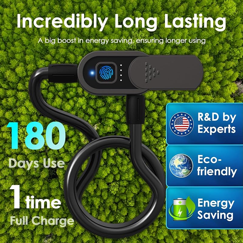 Fingerprint Bike Lock with Keys and Bluetooth App (Variation: Black+C8-Black)