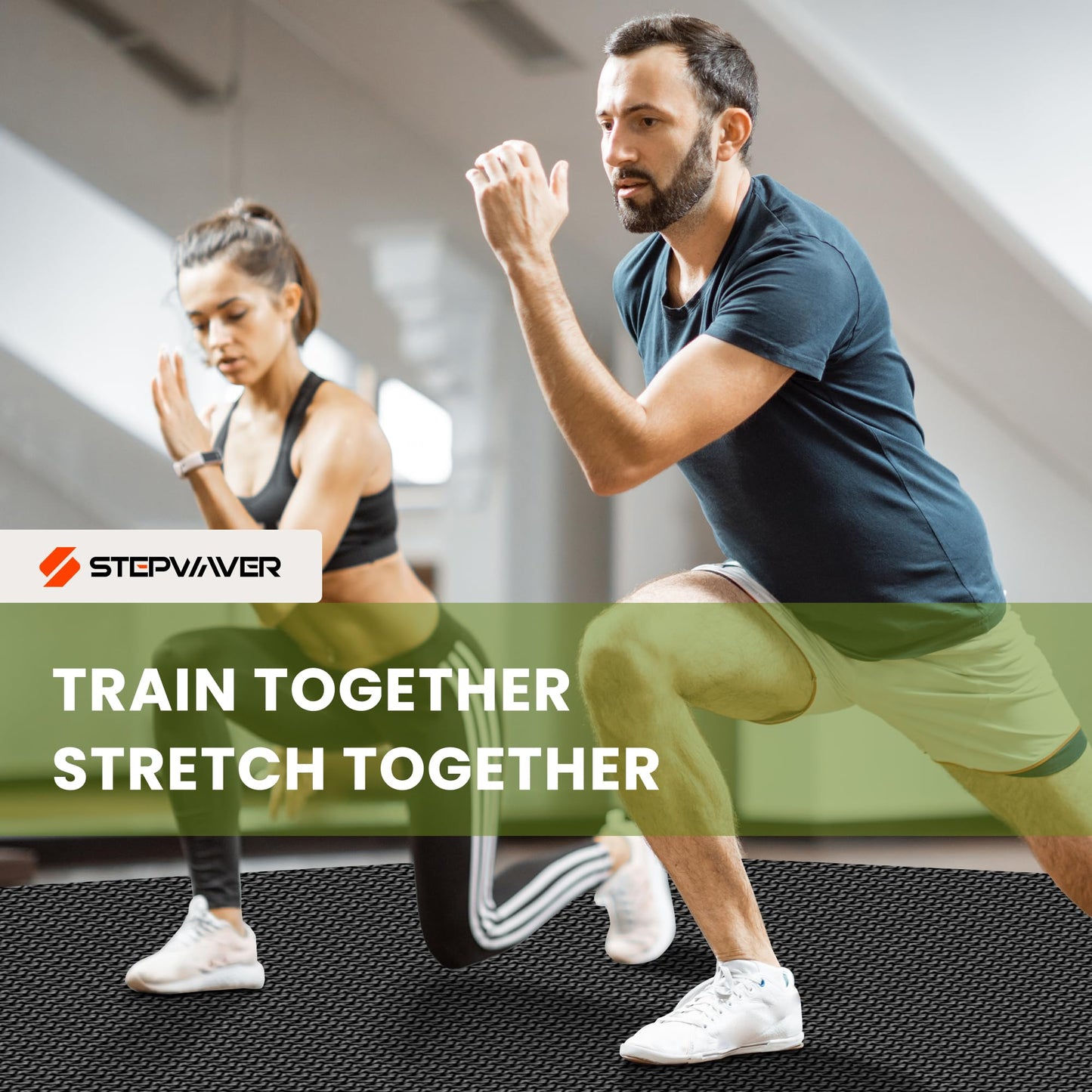 Stepwaver Extra Large Exercise Mat, 10'x6'x8mm (1/3 inch), Non-Slip, Ultra Durable, Thick Large Workout Mat for Home Workouts, Yoga Mats for Fitness, High-Density Exercise Mat, Shoes-Friendly