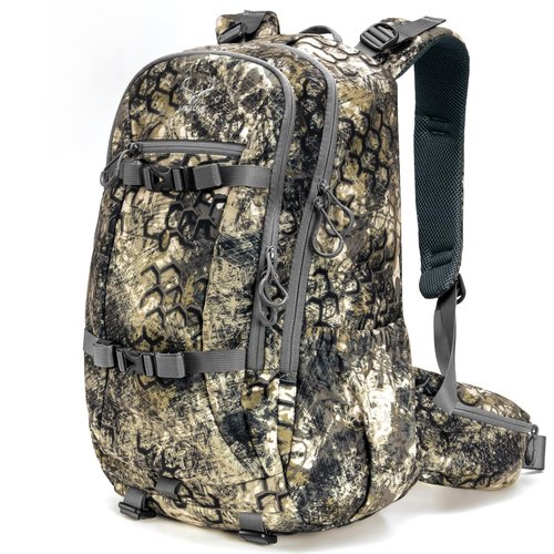 MOXULE Hunting Backpack Waterproof Pack: 25L Hunting Gear with Rain Cover,Hunting Day Pack with Rifle Bow Gun Holder (Camo)