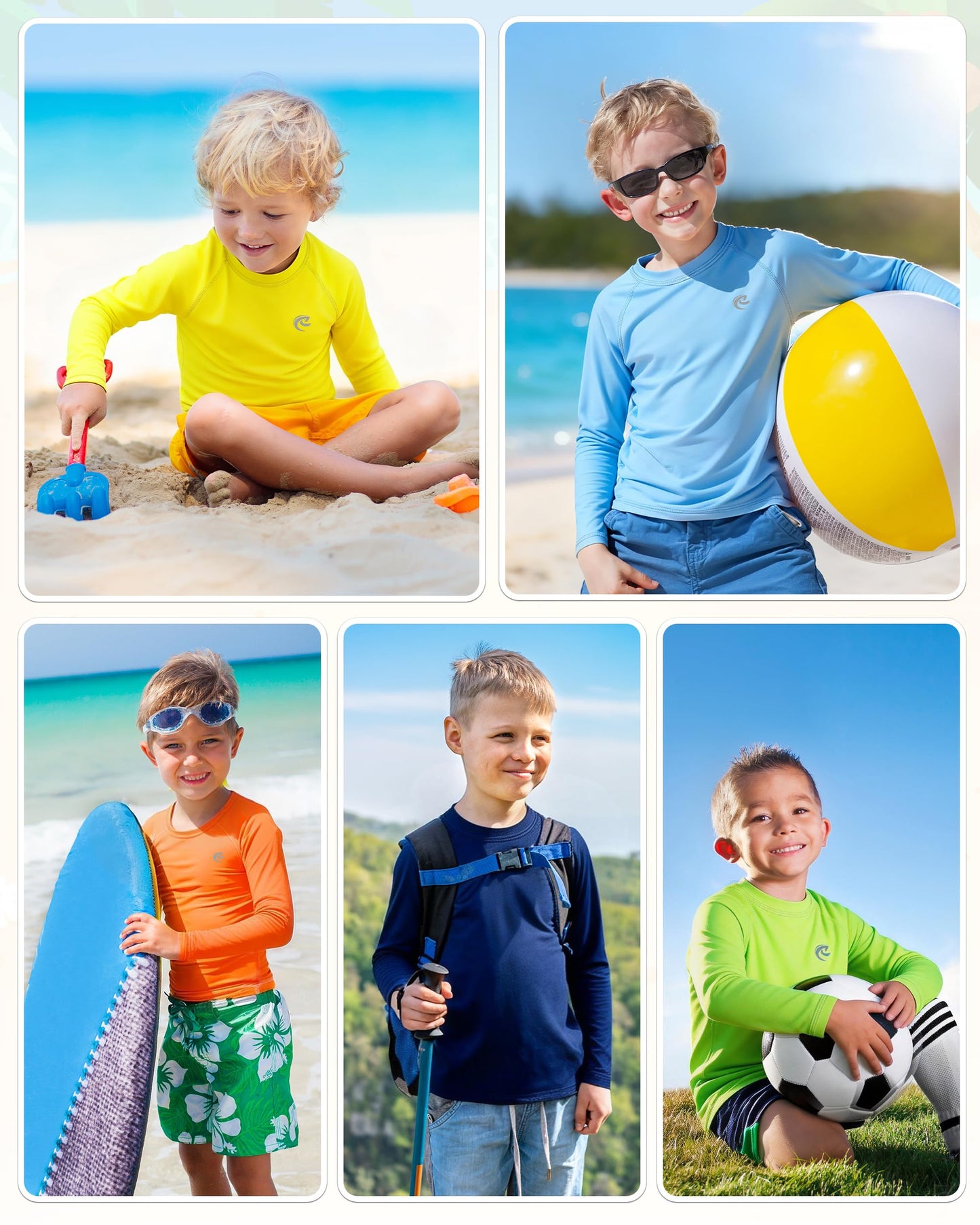 Kids Boys Fishing Sun Shirts, Outdoor Long Sleeve Lightweight UPF 50+ Running Rash Guard Shirt