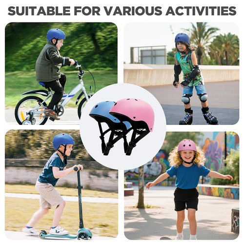 Kids Bike Helmet 2 Pack, Adjustable Toddler Helmet for Age 3-14 Boys Girls, Multi-Sport Helmet for Skateboard Roller Skateing Bicycle Scooter Blance Bike