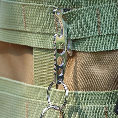 Stainless Steel Multitools Key Clip for Everyday Use, Keychain Multi Tool with Bottle Opener Hex Wrench for Outdoor Camping