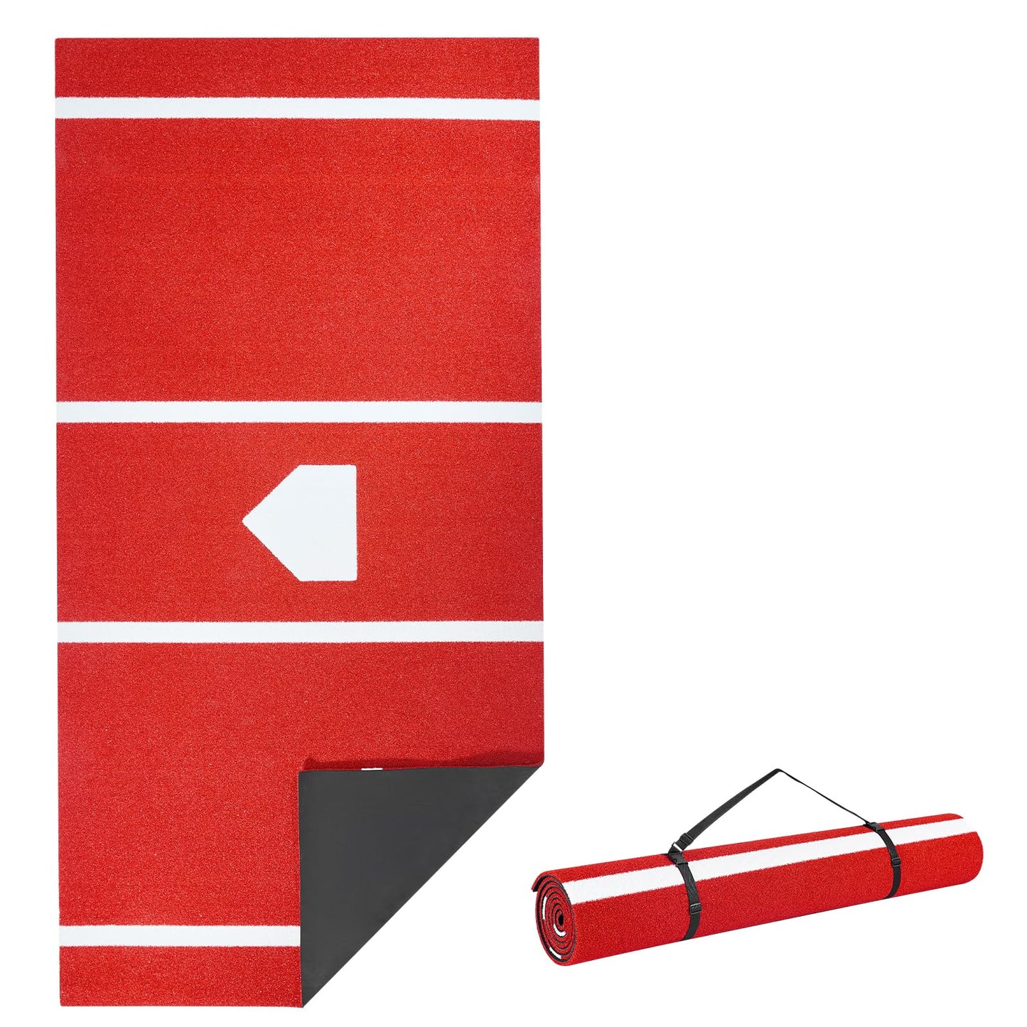 VEVOR 12x6ft Baseball/Softball Batting Mat with Home Plate - Anti-Fade Turf, Portable Hitting Trainer for Cage/Indoor/Outdoor Practice