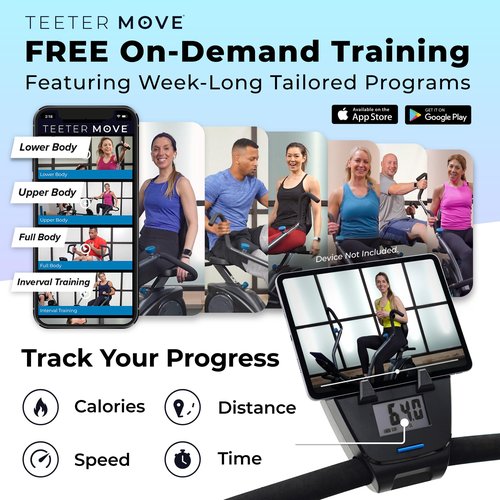 Teeter FreeStep Recumbent Cross Trainer Stepper, Zero-Impact Exercise Bike Alternative w/Patented Physical Therapy Stride, Up to 350lb, Free App w/Trainer Workouts (LT3+Mat+Gel Seat Bundle)