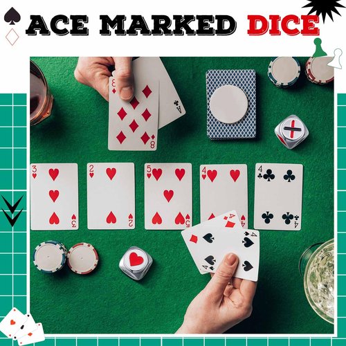 Simgoing 2 Pcs Stainless Metal Marker Dice 0.8''(2cm) Euchre Indicator Great Tools for Euchre Pinochle Playing Cards, Gift for Bridge Cards